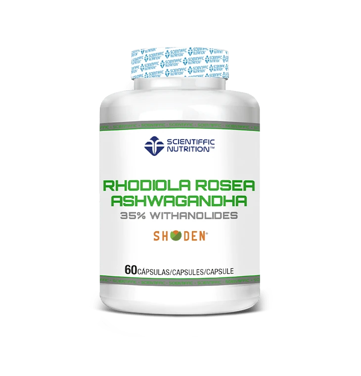 Rhodiola Rosea + Ashwagandha · Scientiffic Nutrition · 60 Cápsulas
