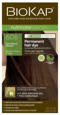 Biokap Nutricolor Delicato Rapid 6.06 Rubio Oscuro Habana · Biokap · 135 Ml