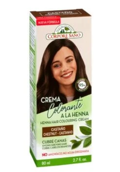 Crema Colorante A La Henna Castaño · Corpore Sano · 80 Ml