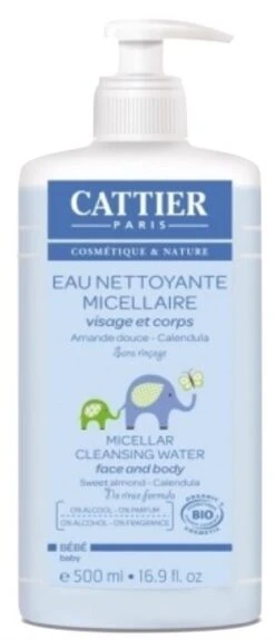 Agua Limpiadora Micelar Bebé Cara & Cuerpo · Cattier · 500 Ml