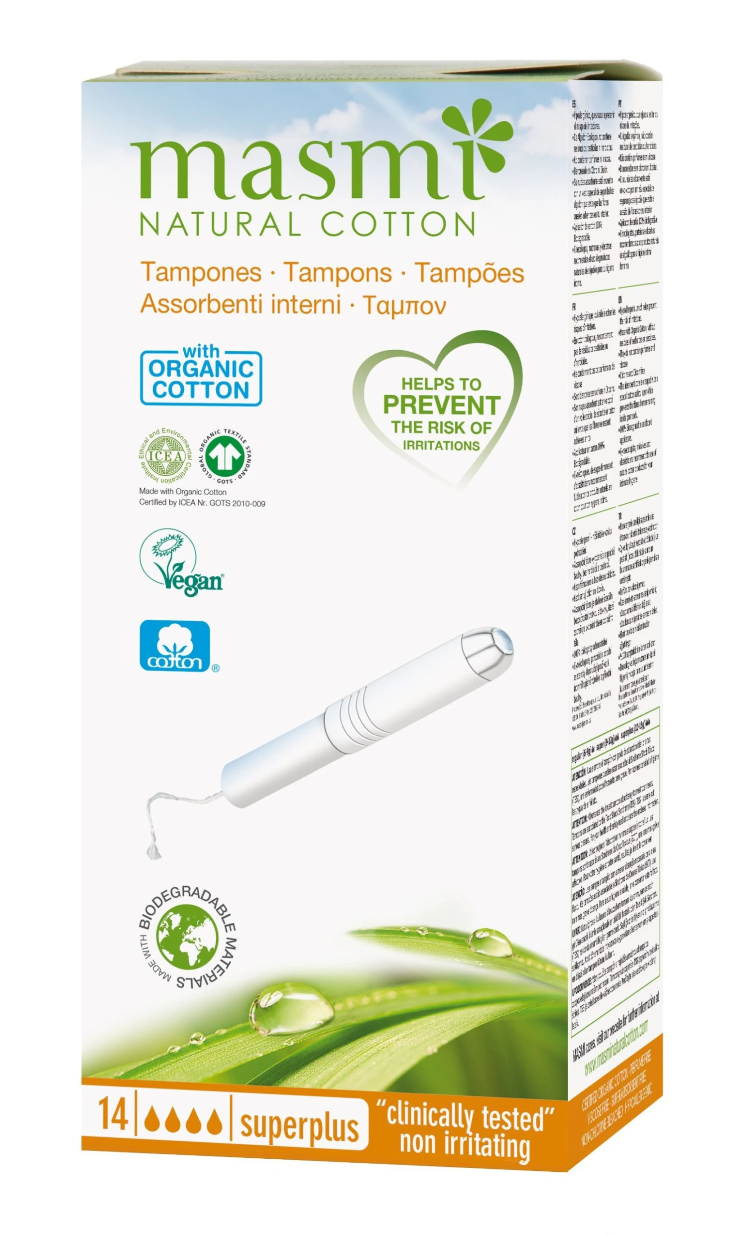 Tampones Con Aplicador Superplus · Masmi · 14 Unidades