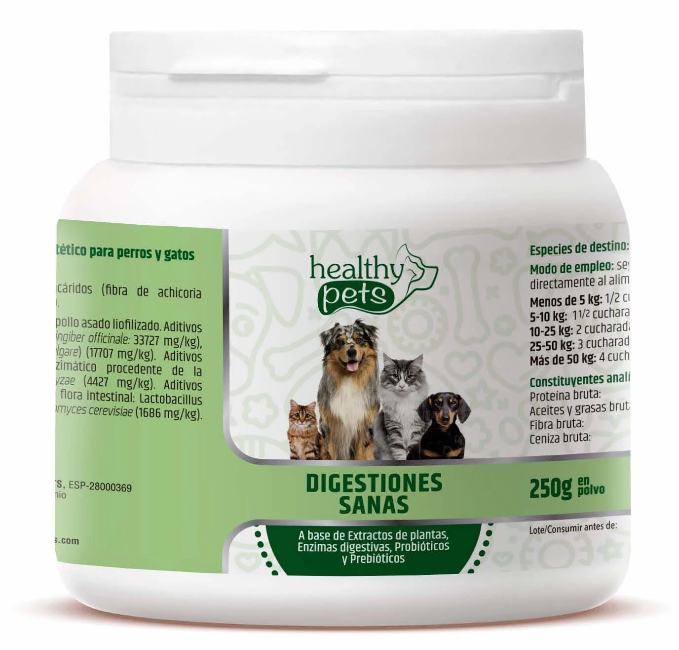 Digestiones Sanas · Healthy Pets · 250 Gramos