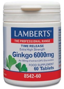 Ginkgo Biloba 6.000 Mg · Lamberts · 60 Comprimidos