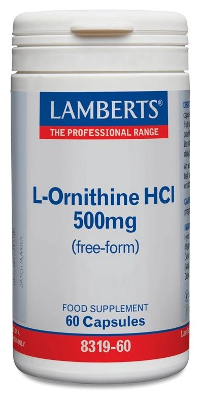 L-Ornitina 500 Mg · Lamberts · 60 Cápsulas