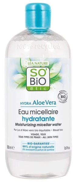 Agua Micelar Hidratante De Aloe Vera · So’Bio Etic · 500 Ml