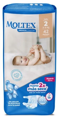 Pañales Premium Comfort Talla 2 Mini · Moltex · 42 Unidades