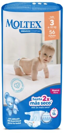 Pañales Premium Comfort Talla 3 Midi · Moltex · 56 Unidades