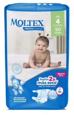Pañales Premium Comfort Talla 4 Maxi · Moltex · 50 Unidades