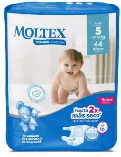Pañales Premium Comfort Talla 5 Junior · Moltex · 44 Unidades