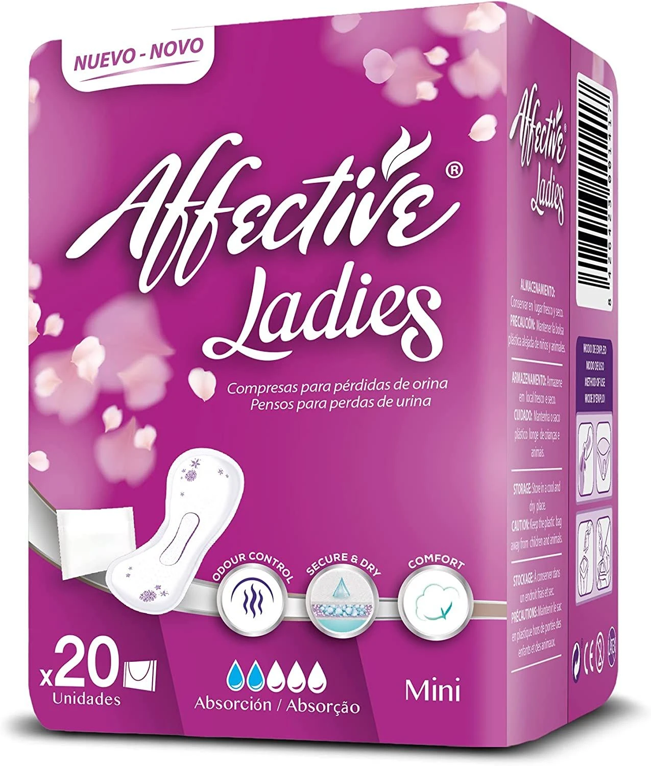 Compresas Para Pérdidas Orina Mini · Affective · 20 Unidades