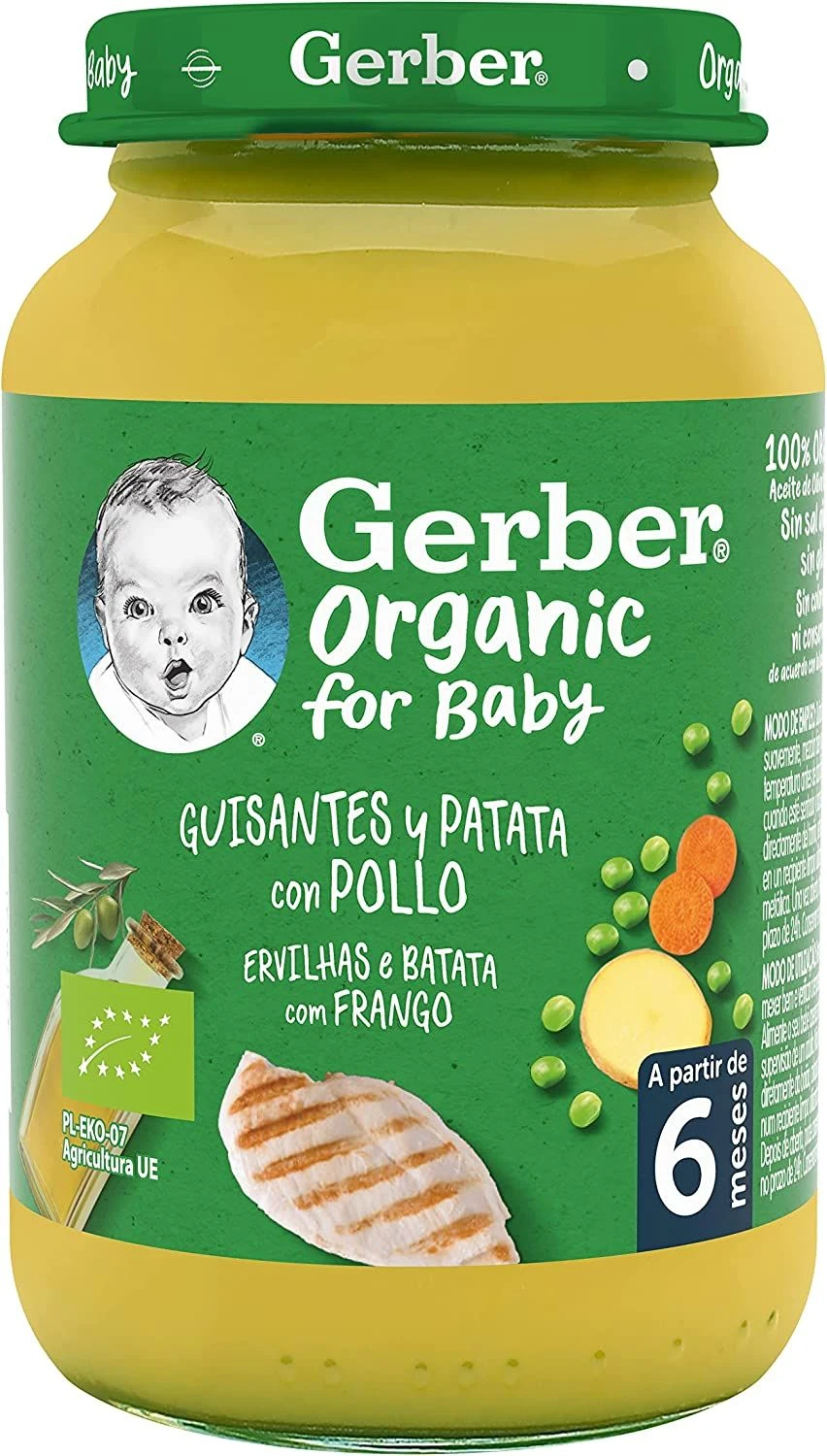 Gerber Tarrito De Puré De Guisantes Con Patata Y Pollo · Nestlé · 190 Gramos