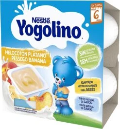 Yogolino Yogurt De Melocotón Y Plátano · Nestlé · 4x100 Gramos [Caducidad 05/2025]