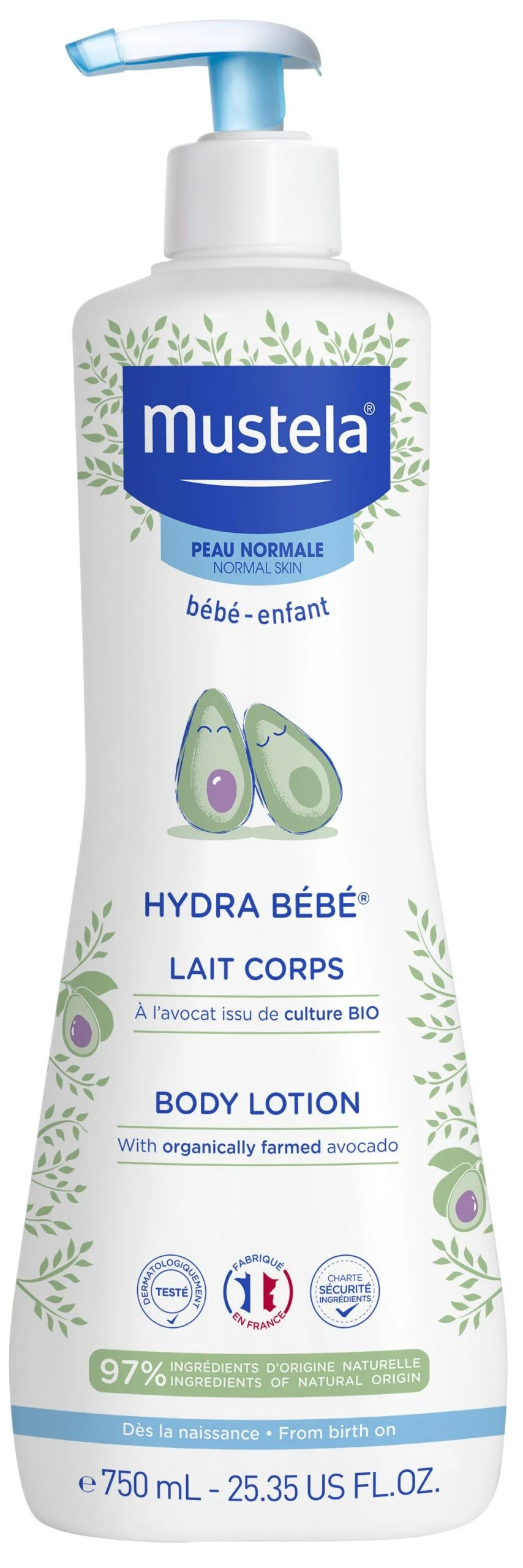 Hydra Bebé Leche Corporal Con Aguacate Bio · Mustela · 750 Ml