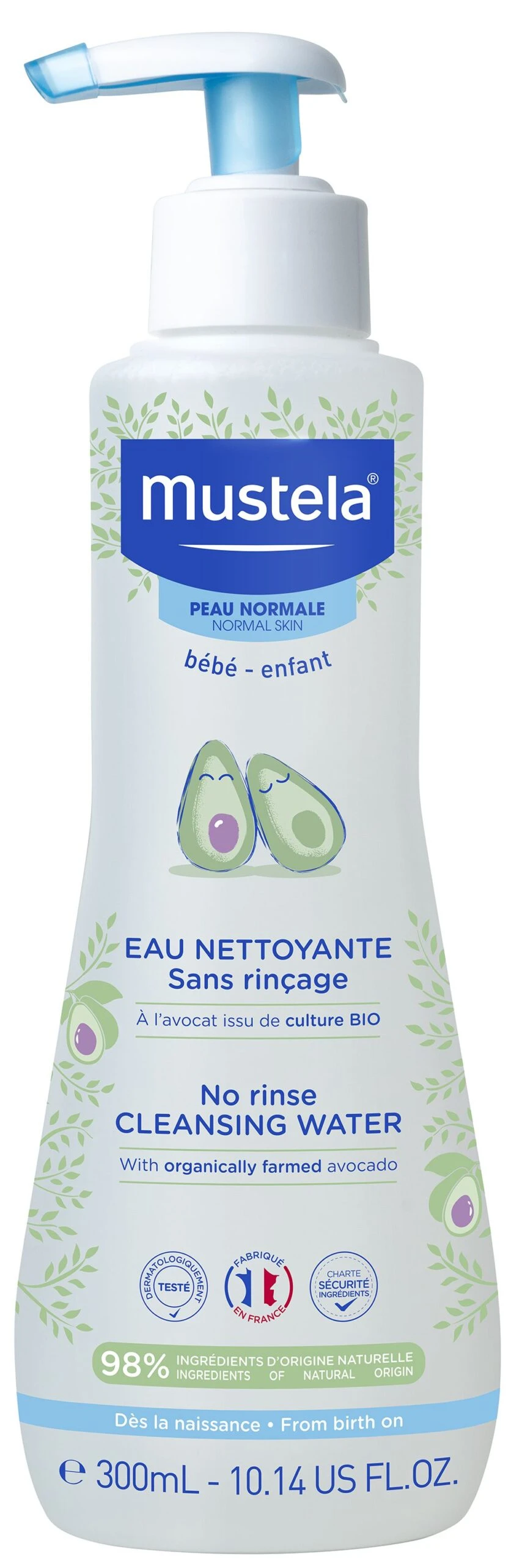 Agua Limpiadora Sin Aclarado Con Aguacate Bio · Mustela · 300 Ml