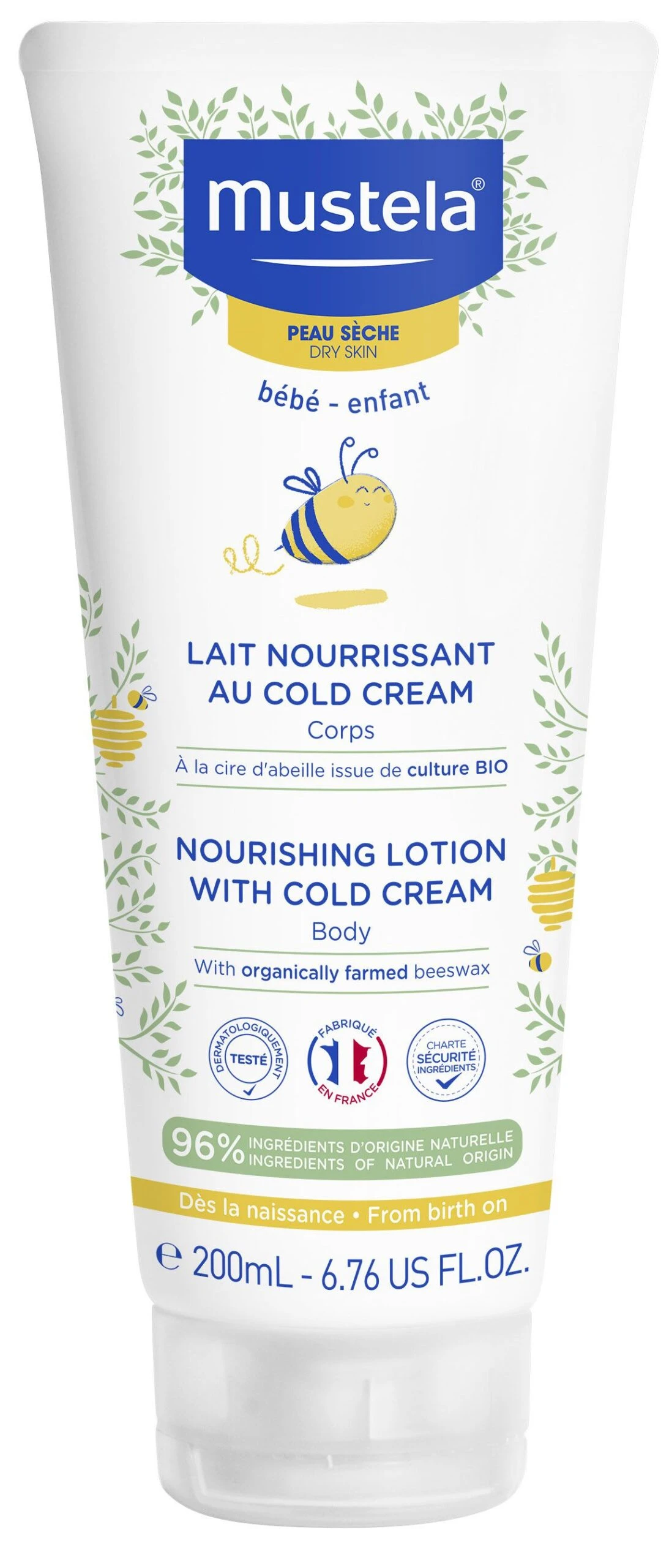 Leche Nutritiva Al Cold Cream Y Cera De Abeja Bio · Mustela · 200 Ml