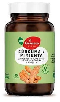 Curcuma Con Pimienta BIO · El Granero Integral · 60 Cápsulas