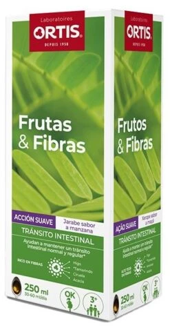 Jarabe Frutas & Fibras Acción Suave · Ortis · 250 Ml
