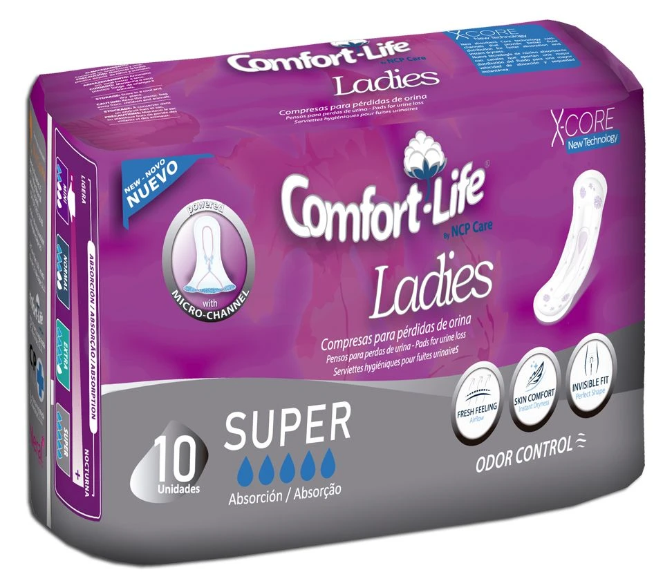 Compresas Para Pérdidas Orina Super · Comfort Life · 10 Unidades