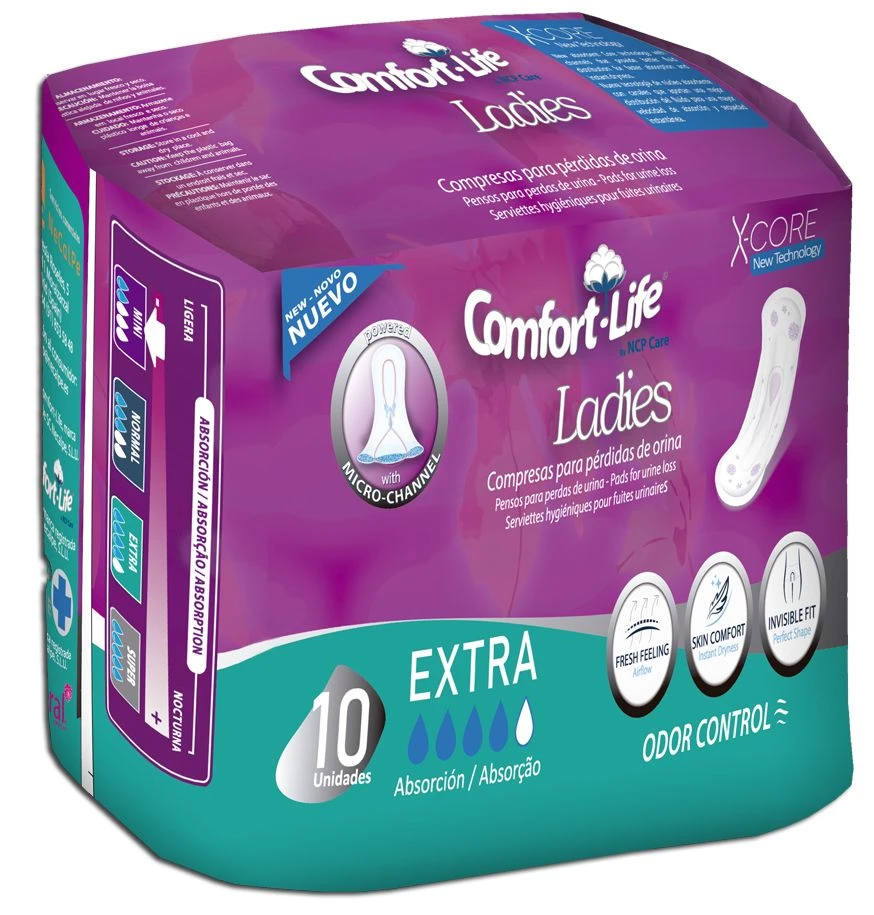Compresas Para Pérdidas Orina Extra · Comfort Life · 10 Unidades