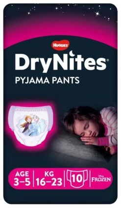 Braguitas Absorbentes DryNites Para Niñas 3-5 Años · Huggies · 10 Unidades