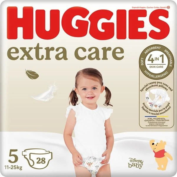 Pañales Para Bebé Extra Care Talla 5 · Huggies · 28 Unidades