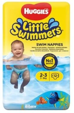 Pañal Bañador Desechable Little Swimmers Talla 2-3 · Huggies · 12 Unidades