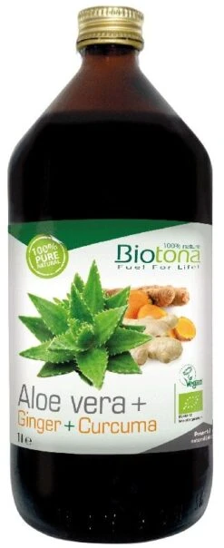 Jugo De Aloe Vera, Jengibre Y Cúrcuma · Biotona · 1 Litro