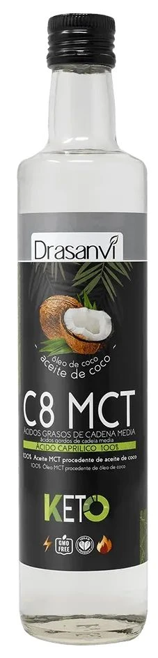 Aceite De Coco Puro C8 100% MCT Keto · Drasanvi · 500 Ml