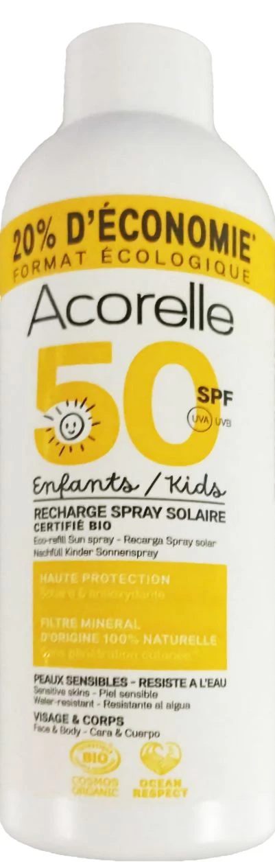 Recarga Spray Solar Niños SPF50 · Acorelle · 150 Ml
