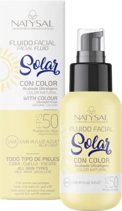 Fluido Facial Solar FPS 50 Con Color · Natysal · 50 Ml