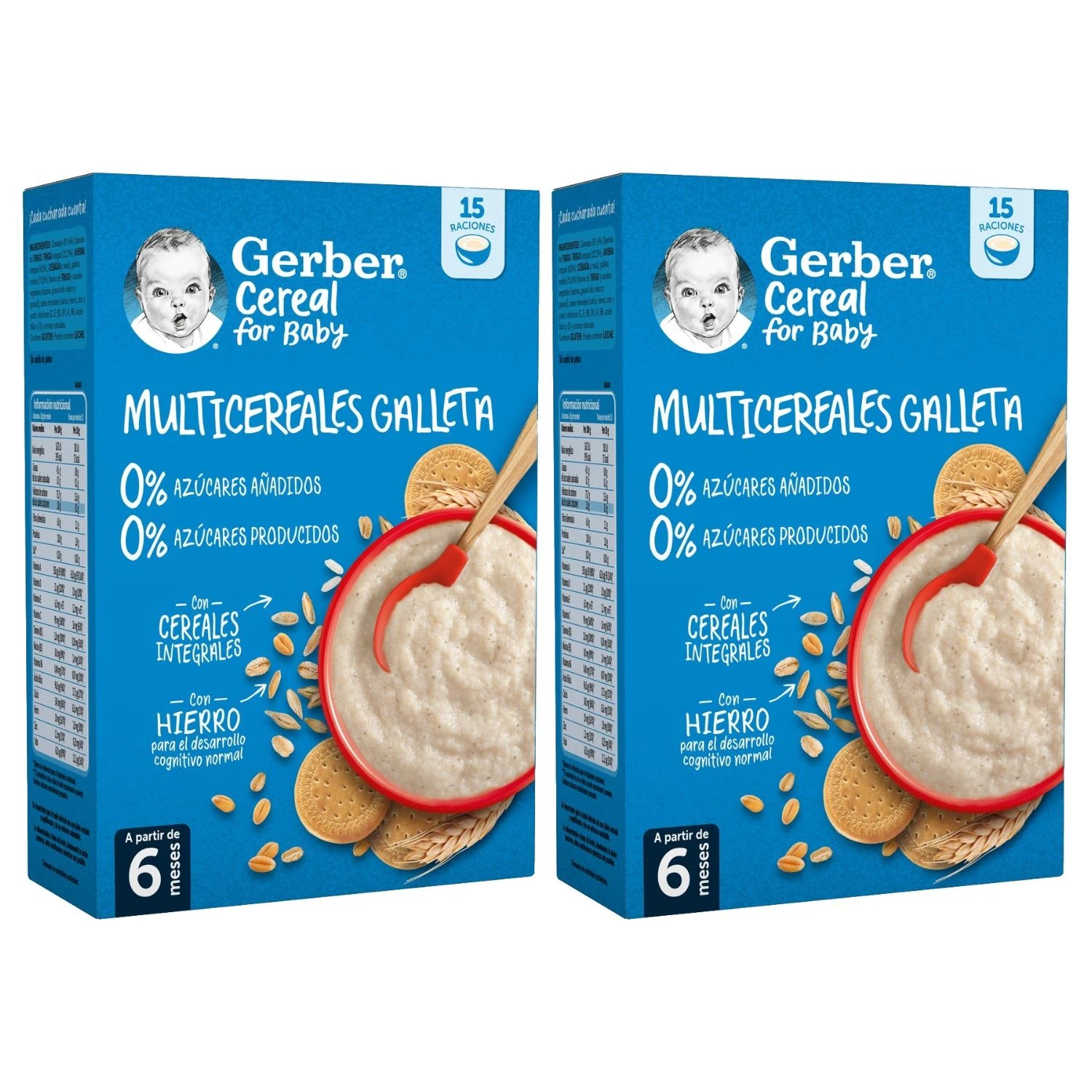 Pack Gerber Papilla Para Bebés Multicereales Con Galleta · Nestlé · 2x270 Gramos