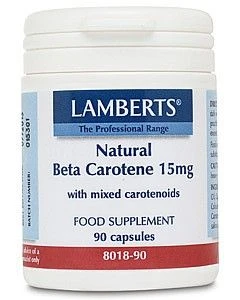 Beta Caroteno Natural 15 Mg · Lamberts · 90 Cápsulas