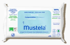 Toallitas Al Agua De Algodón Bio · Mustela · 60 Unidades