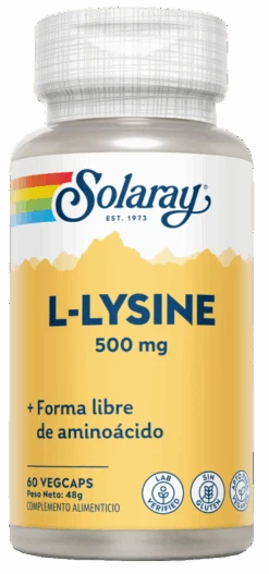 L-Lysine 500 Mg · Solaray · 60 Cápsulas